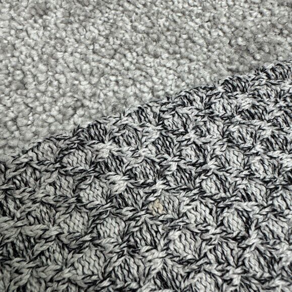 Loft Textured Knitted Pullover Sweater Dress Womens Medium Gray Wool Blend Cozy - Picture 5 of 14